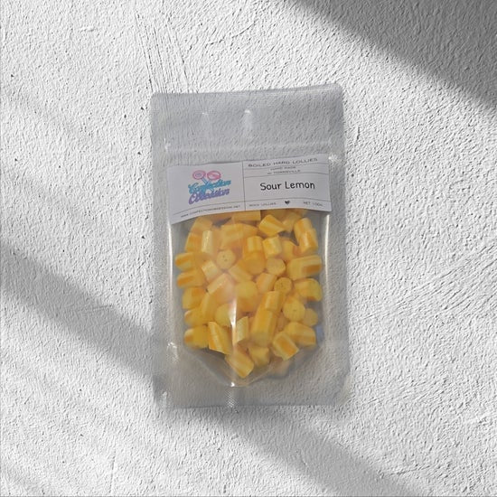 Sour Lemon Rock Lollies