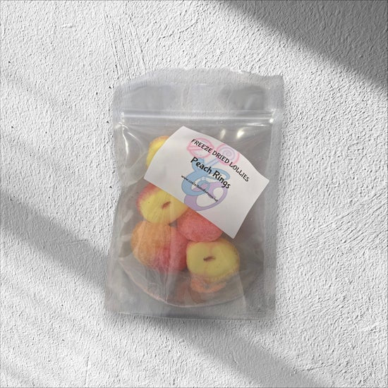 Freeze Dried Peach Ring Lollies