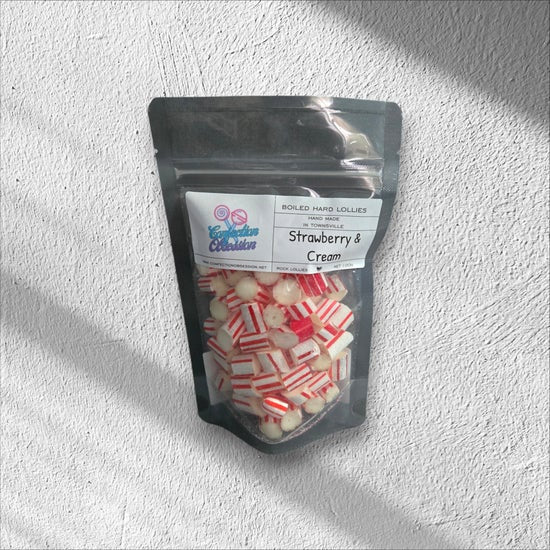 Strawberry & Cream Rock Lollies