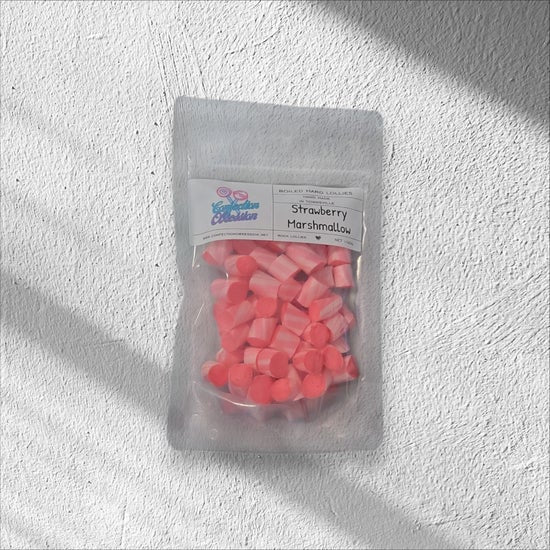 Marshmallow, Strawberry Rock Lollies 100g