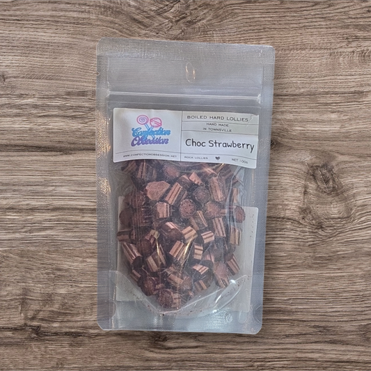 Chocolate Strawberry Rock Lollies